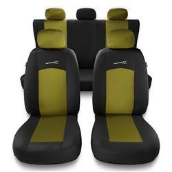 Universele autohoezen voor Mitsubishi Colt III, IV, V, VI (1988-2012) - autostoelhoezen - autostoelbeschermer set - Auto-Dekor - Sport Line - geel