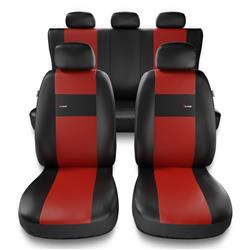 Universele autohoezen voor Subaru Legacy II, III, IV, V, VI (1994-2019) - autostoelhoezen - autostoelbeschermer set - Auto-Dekor - X-Line - rood