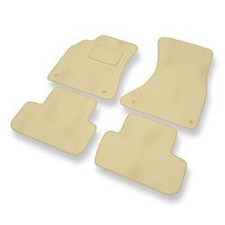 Velours automatten voor Audi A5 I 8T (5 deuren) (2007-2016) - vloermatten - mattenset - DGS Autodywan - beige