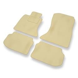 Velours automatten voor BMW 5 F10, F11 (2010-2013) - vloermatten - mattenset - DGS Autodywan - beige