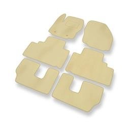 Velours automatten voor Ford Galaxy III (2006-2015) - vloermatten - mattenset - DGS Autodywan - beige