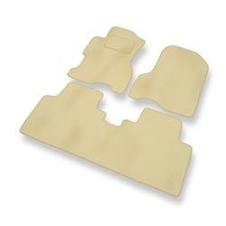 Velours automatten voor Honda Civic VII (5 deuren) (2001-2005) - vloermatten - mattenset - DGS Autodywan - beige