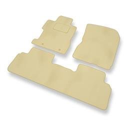 Velours automatten voor Honda Civic VIII (4 deuren) (2006-2011) - vloermatten - mattenset - DGS Autodywan - beige