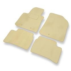 Velours automatten voor Hyundai i10 II (2012-2019) - vloermatten - mattenset - DGS Autodywan - beige