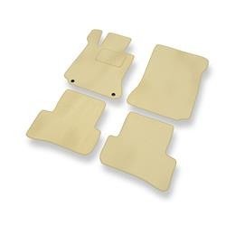 Velours automatten voor Mercedes-Benz C Klas W204 (2007-2014) - vloermatten - mattenset - DGS Autodywan - beige