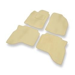 Velours automatten voor Mitsubishi Pajero Sport I (1996-2008) - vloermatten - mattenset - DGS Autodywan - beige