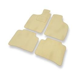 Velours automatten voor Nissan Navara D22 (1997-2005) - vloermatten - mattenset - DGS Autodywan - beige