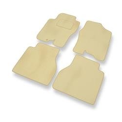 Velours automatten voor Nissan Navara D40 (2005-2014) - vloermatten - mattenset - DGS Autodywan - beige