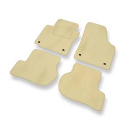 Velours automatten voor Seat Leon II (2005-2012) - vloermatten - mattenset - DGS Autodywan - beige