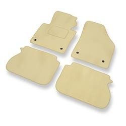 Velours automatten voor Volkswagen Caddy III (2004-2015) - vloermatten - mattenset - DGS Autodywan - beige