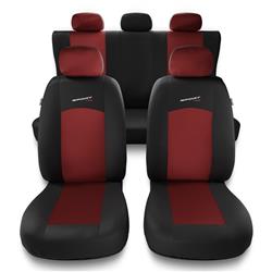 Universele autohoezen voor Audi A4 B5, B6, B7, B8, B9 (1995-....) - autostoelhoezen - autostoelbeschermer set - Auto-Dekor - Sport Line - rood