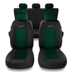 Universele autohoezen voor Seat Ibiza I, II, III, IV, V (1984-2019) - autostoelhoezen - autostoelbeschermer set - Auto-Dekor - Sport Line - groen