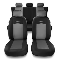 Universele autohoezen voor Seat Ibiza I, II, III, IV, V (1984-2019) - autostoelhoezen - autostoelbeschermer set - Auto-Dekor - Sport Line - lichtgrijs