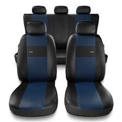 Universele autohoezen voor Seat Ibiza I, II, III, IV, V (1984-2019) - autostoelhoezen - autostoelbeschermer set - Auto-Dekor - X-Line - blauw