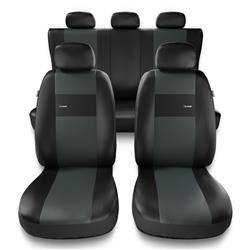 Universele autohoezen voor Seat Ibiza I, II, III, IV, V (1984-2019) - autostoelhoezen - autostoelbeschermer set - Auto-Dekor - X-Line - grijs