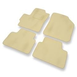 Velours automatten voor Chevrolet Spark I M200/M250 (2005-2009) - vloermatten - mattenset - DGS Autodywan - beige