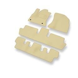 Velours automatten voor Citroen C4 Grand Picasso I (2006-2013) - vloermatten - mattenset - DGS Autodywan - beige