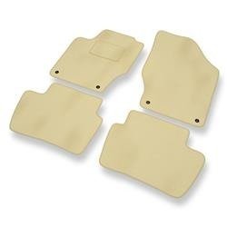 Velours automatten voor Citroen C4 II (2010-2018) - vloermatten - mattenset - DGS Autodywan - beige