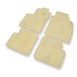 Velours automatten voor Fiat 500 (2007-2012) - vloermatten - mattenset - DGS Autodywan - beige