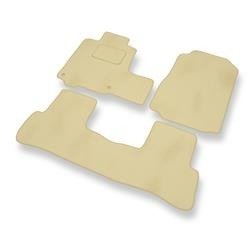 Velours automatten voor Honda CR-V III (2007-2012) - vloermatten - mattenset - DGS Autodywan - beige