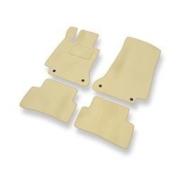 Velours automatten voor Mercedes-Benz C Klas W205 (2013-2021) - vloermatten - mattenset - DGS Autodywan - beige