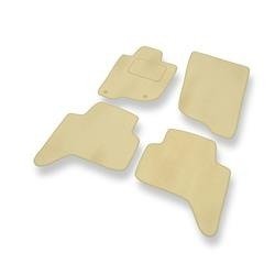 Velours automatten voor Mitsubishi L200 IV (2006-2015) - vloermatten - mattenset - DGS Autodywan - beige