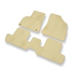 Velours automatten voor Peugeot 3008 I (2009-2016) - vloermatten - mattenset - DGS Autodywan - beige