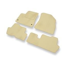 Velours automatten voor Peugeot 5008 I (2009-2016) - vloermatten - mattenset - DGS Autodywan - beige