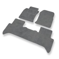 Velours automatten voor Toyota Land Cruiser J120 (2002-....) - vloermatten - mattenset - DGS Autodywan - grijs