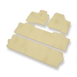 Velours automatten voor Toyota Sienna II (2004-2010) - vloermatten - mattenset - DGS Autodywan - beige