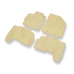 Velours automatten voor Toyota Yaris II (2005-2010) - vloermatten - mattenset - DGS Autodywan - beige