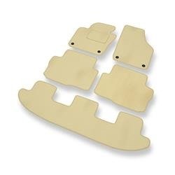 Velours automatten voor Volkswagen Sharan II (2010-....) - vloermatten - mattenset - DGS Autodywan - beige