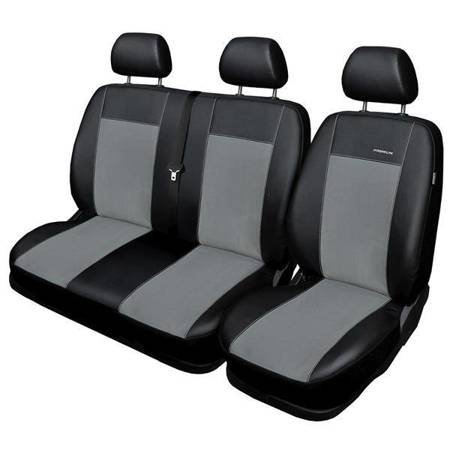 Op maat gemaakte hoezen voor Renault Trafic II Bus (2001-2014) osztás 2 az 1 - pasvorm autostoelhoezen - autostoelbeschermer set - Auto-Dekor - Premium - grijs