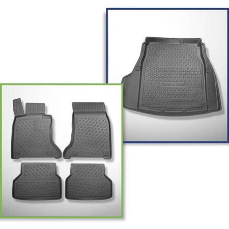 Set: TPE automatten + kofferbakmat voor BMW 5 E60 Limousine (07.2003-02.2010) - Aristar - Cool liner - met rechter en linker uitsparing