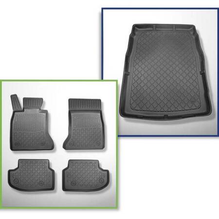 Set: TPE automatten + kofferbakmat voor BMW 5 F10 Limousine (2013-01.2017) - Aristar - Guardliner - zonder X-drive; spoorbreedte voorstoelen (achter) 365 mm