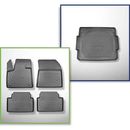 Set: TPE automatten + kofferbakmat voor Citroen C5 Aircross SUV (02.2019-....) - Aristar - Cool liner - bovenste bagageruimte (gelijke laaddrempel); de schuifvloer in de hoogste stand; niet voor plug-in hybride