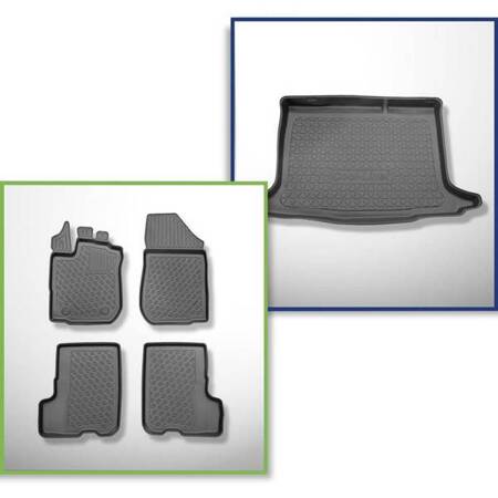 Set: TPE automatten + kofferbakmat voor Dacia Sandero II Hatchback (12.2012-12.2020) - Aristar - Cool liner