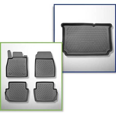 Set: TPE automatten + kofferbakmat voor Ford Fiesta VII Hatchback (07.2017-....) - Aristar - Cool liner - onderste bagageruimte; modellen zonder schuifvloer; ook met hybride aandrijving