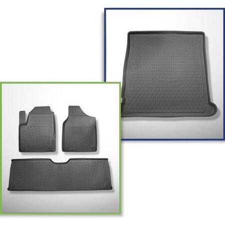 Set: TPE automatten + kofferbakmat voor Ford Galaxy I MPV (1995-05.2006) - Aristar - Cool liner - 5/7 zitplaatsen; derde zitrij verwijderd