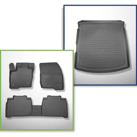 Set: TPE automatten + kofferbakmat voor Ford S-Max II MPV (09.2015-....) - Aristar - Cool liner - 5 zitplaatsen; ook voor de hybride; geen derde rij