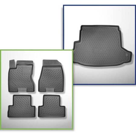 Set: TPE automatten + kofferbakmat voor Nissan X-Trail II T31 SUV (06.2007-07.2014) - Aristar - Cool liner - bovenste bagageruimte