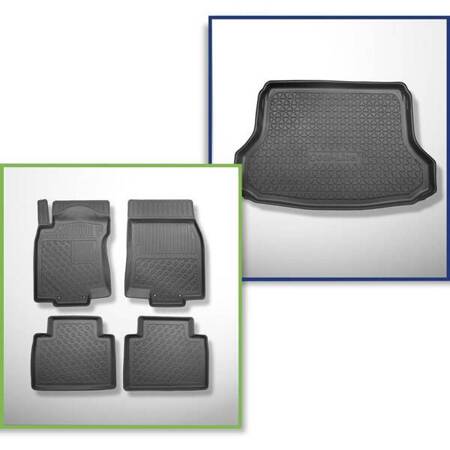 Set: TPE automatten + kofferbakmat voor Nissan X-Trail III T32 SUV (08.2014-08.2017) - Aristar - Cool liner - 5 zitplaatsen; bovenste romp (voor bewegende vloer); geen derde rij