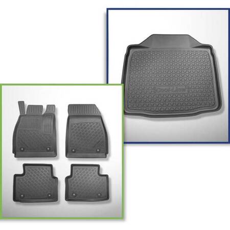 Set: TPE automatten + kofferbakmat voor Opel Insignia A Liftback, Sedan (2008-05.2017) - Aristar - Cool liner - onderste bagageruimte, met tijdelijk reservewiel of reparatieset