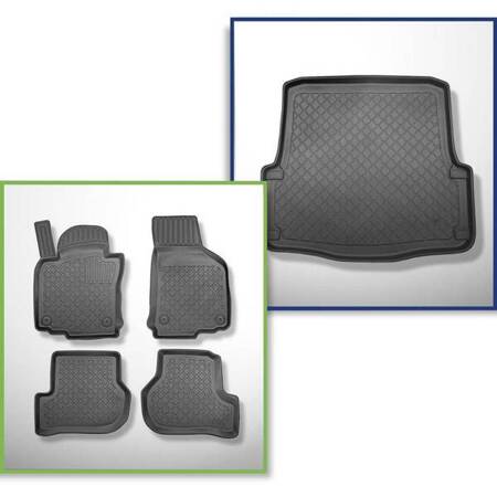 Set: TPE automatten + kofferbakmat voor Skoda Octavia V, VI Stationwagen (2004-04.2013) - Aristar - Guardliner - onderste bagageruimte; ook voor Scout- en 4WD-versies