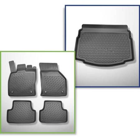 Set: TPE automatten + kofferbakmat voor Volkswagen Golf VII Hatchback (10.2012-12.2019) - Aristar - Cool liner - met tijdelijk reservewiel / reparatieset: voor boven- en onderste bagageruimte