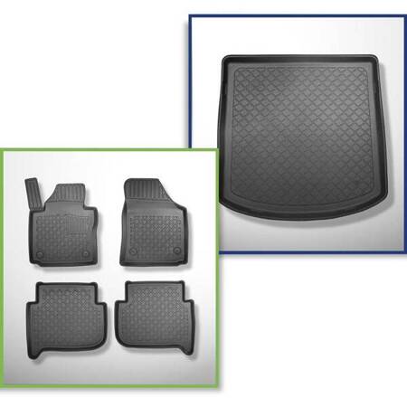 Set: TPE automatten + kofferbakmat voor Volkswagen Touran I MPV (03.2003-08.2015) - Aristar - Guardliner - 5 zitplaatsen; geen derde rij