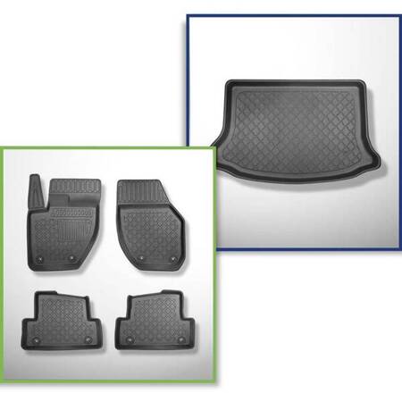 Set: TPE automatten + kofferbakmat voor Volvo V40 II Hatchback (07.2012-07.2019) - Aristar - Guardliner - onderste bagageruimte; voor auto's zonder dubbele bodem in de bagageruimte