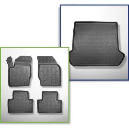 Set: TPE automatten + kofferbakmat voor Volvo XC90 I SUV (2002-04.2015) - Aristar - Guardliner - 5/7 zitplaatsen; derde rij verlaagd