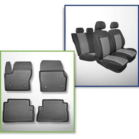 Set: TPE automatten + op maat gemaakte hoezen voor Ford Kuga II FL SUV (2016-2019) - Elegance P-2