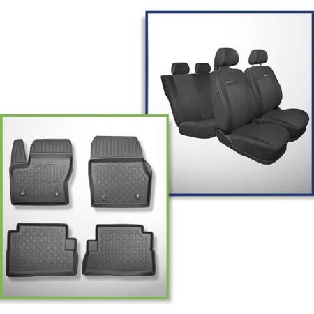 Set: TPE automatten + op maat gemaakte hoezen voor Ford Kuga II FL SUV (2016-2019) - Elegance P-3